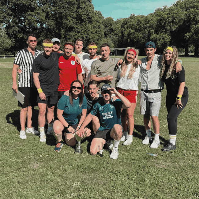 Navitas team at sports day, showing teamwork, competition and culture in action — reflecting the sports team mentality that drives success at Navitas.