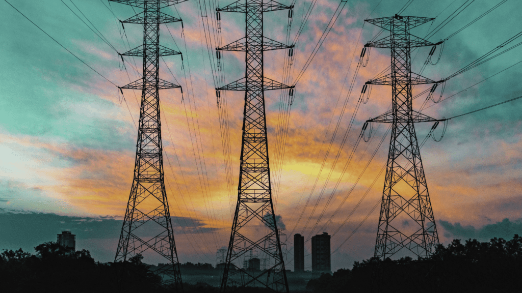 High-voltage power lines and grid infrastructure supporting digital infrastructure and clean power projects