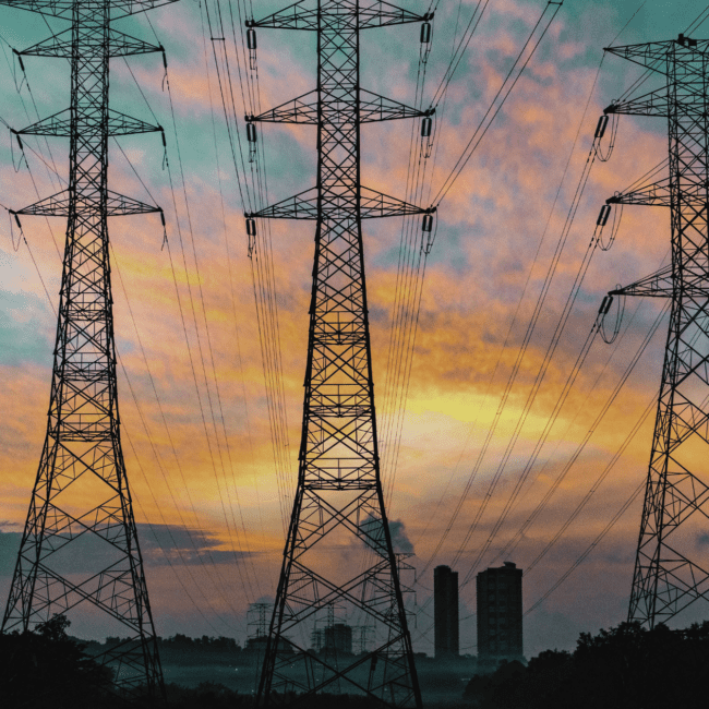 High-voltage power lines and grid infrastructure supporting digital infrastructure and clean power projects